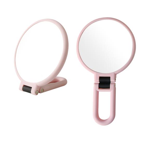 Двустороннее увеличительное зеркало для макияжа, ручное зеркало с регулируемой ручкой на 360 градусов, компактный размер, портативное, для путешествий