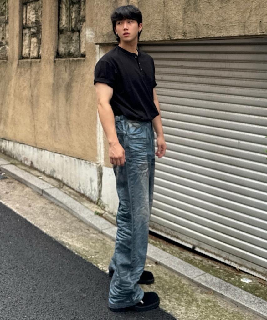 UNLC Cotton Henley Neck Half Sleeve 5Color