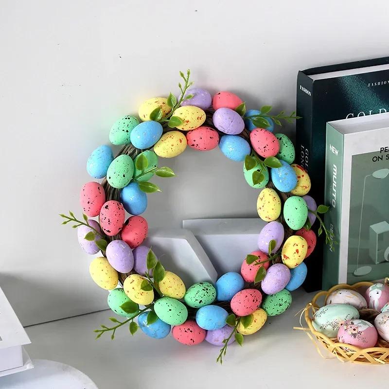 Latests Models Easter Garland Creative Easter Egg Element Wreath Window Door Garden Gate Decorative Hanging Holiday Party