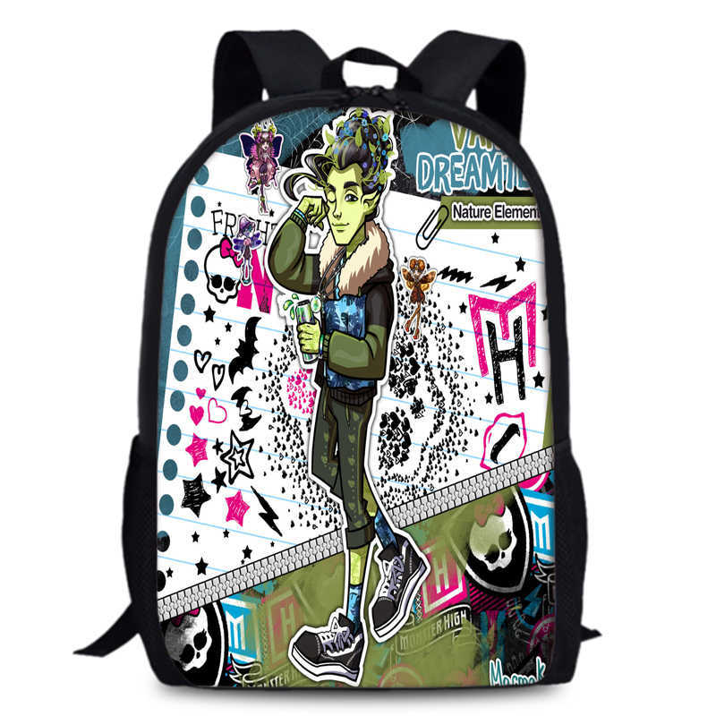 Школьный рюкзак Monster High для мужчин и женщин 15 дюймов, однослойный рюкзак, студент Школы Монстров, рюкзак большой вместимости