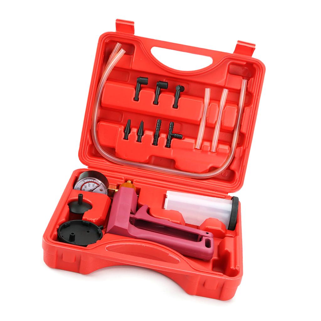Набор для прокачки тормозов с ручным вакуумным насосом с манометром, адаптер, набор для прокачки тормозной жидкости для велосипеда, автомобиля, грузовика