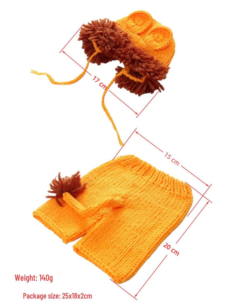 Костюм Малыша Короля Льва: Оранжевый костюм льва с реквизитом для детской фотографии