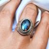 Кольцо ЛАБРАДОРИТ на СЕРЕБРЕ 925 ПРОБЫ