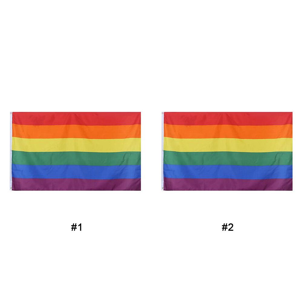 90X150cm Rainbow Flags Vivid Color Progress Pride Rainbow Flag UV Fade Proof Canvas Header Brass Grommets for Home/Outdoor Decor