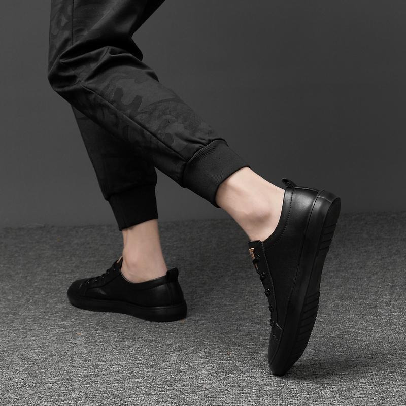 Мужские удобные универсальные школьные кроссовки 2024 года из натуральной кожи, легкая мужская повседневная обувь, высококачественная нескользящая обувь для скейтбординга