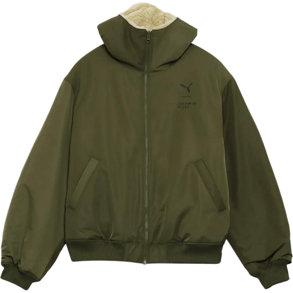 Puma Унисекс куртка с длинным рукавом и молнией, спущенным плечом, FW25, Letter Zipper, коллаборация X Monster Hunter Wilds, 636482-81