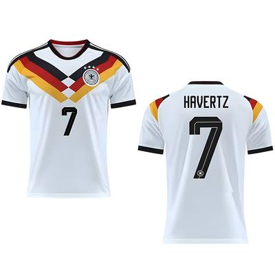 Футболка сборной Германии на домашний чемпионат мира 2026 года, номер 10 Мусиала 17 Вириц 6 Киммих 7 Хаверц 9 Фюллькруг 13 Мюллер, футболка для футбола унисекс