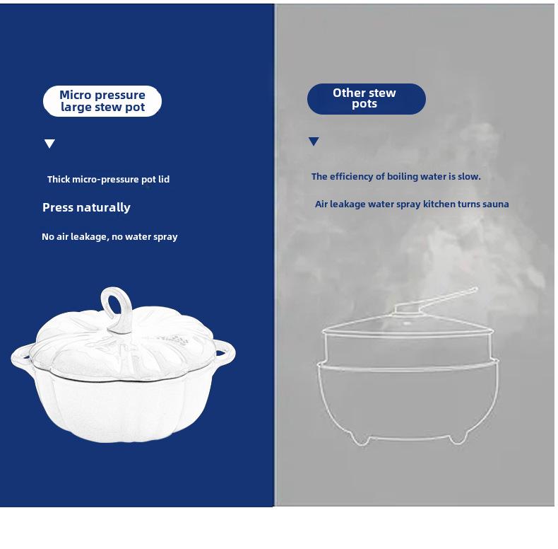 Little Happiness Многофункциональная чугунная эмалированная кастрюля в форме тыквы - рагу, суп, универсальная индукционная плита