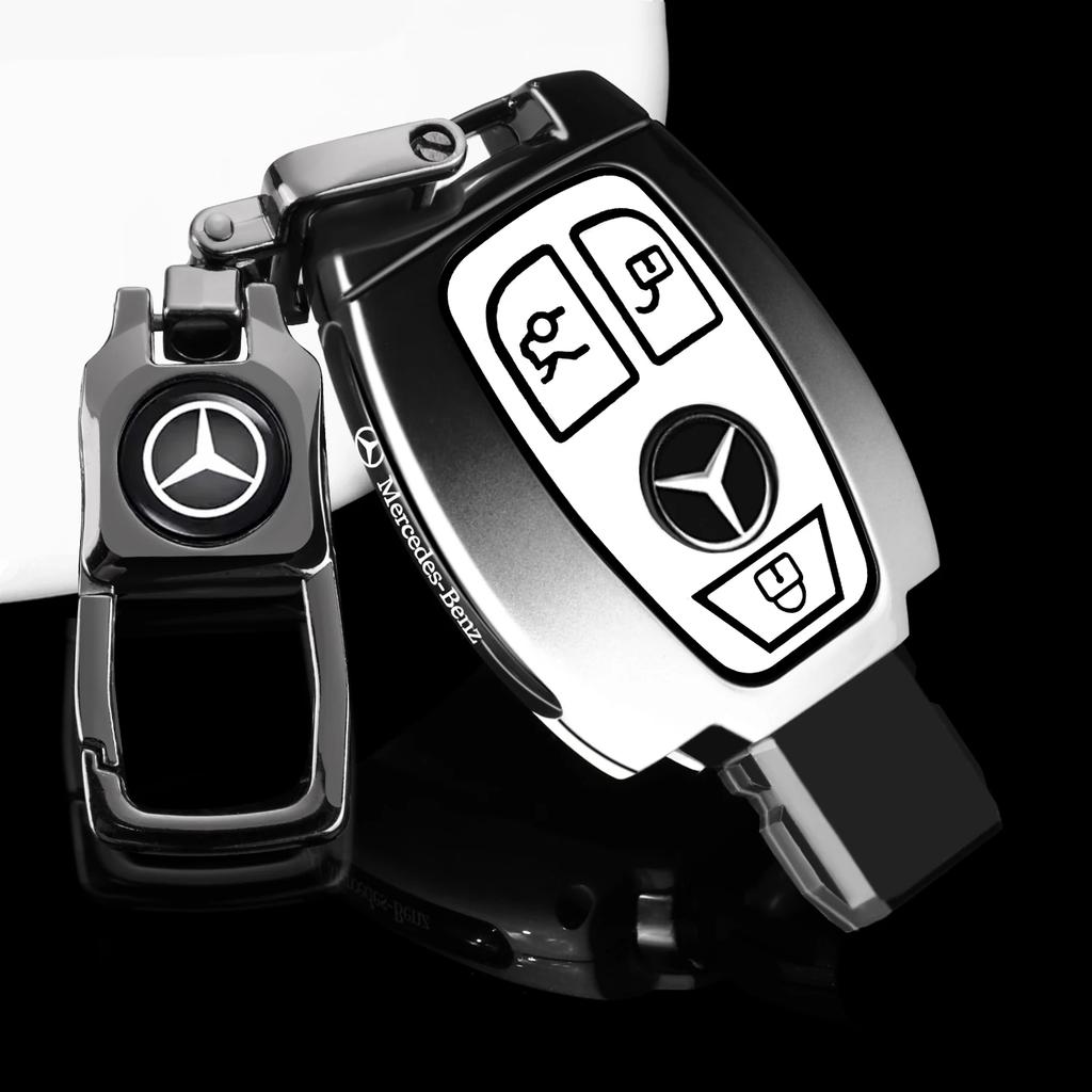 PNR1 Car Metal Key Case Cover Shell for Mercedes Benz A B C E Class GLS GLA GLK GLC CLS CLA AMG W204 W205 W212 W463 W176