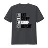 Футболка Eat Sleep Repeat для повседневной уличной одежды винтажная стиранная мужская streetwear слегка удобный топ для повседневной носки