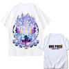 ONE PIECE Зоро Луффи Gear 5 Печатная Свободная Хлопковая Футболка с Коротким Рукавом Летний Стиль Чистый Хлопок Унисекс Одежда для Родителей и Детей