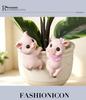 Little Pig Hanging Flower Pot - Cute Resin Animal Ornament for Outdoors