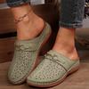 Мода Новая Весна 2025 Ретро Дизайн Мода Повседневные Полушлепанцы на Толстой Подошве Женские Полые Дышащие Удобные Пляжные Массивные Сандалии