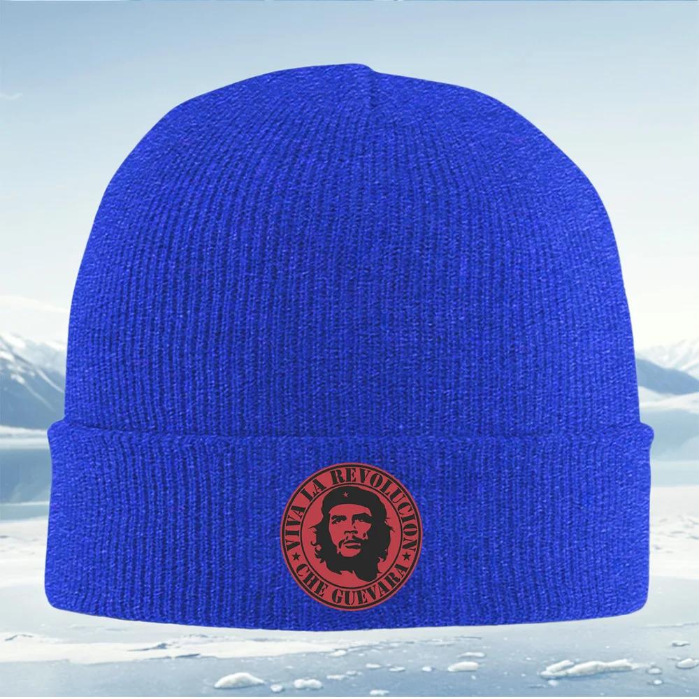 Portrait Che Guevara Revolution Slogan Unisex Women Unisex Knitted Hat Beanie Pullover Cap Winter Thermal Warm Christmas Outdoor Cy