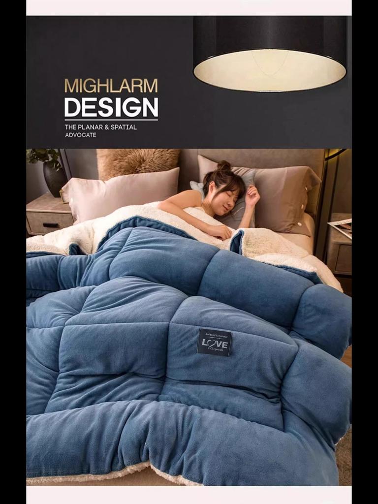 2024 Lambskin Quilt - Thick & Warm, 10 Lb Winter Quilt Core for Dormitory, Single Bed, Autumn/Winter Use