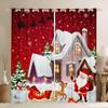 Рождественские затемняющие шторы Панели для спальни Счастливый Санта-Клаус Кухня Ванная комната Гостиная Высокое затемнение Оконные шторы Подарки