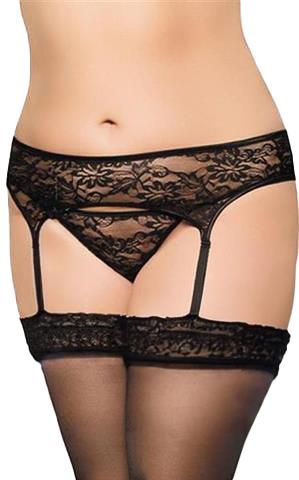 Garterbelt 3316 - Plus Size - Black 2Xl
