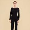 Women Unisex Thermal Underwear Set Round Neck Double-Sided Fleece Lined Base Layer Top Pants Winter Warm Long Johns