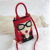 Fashion Women's Bag Cartoon Mobile Phone Bag Hit Color Shoulder Bag