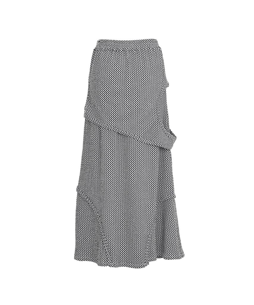 Bimuet Cutout Detail Elastic Skirt Black Check
