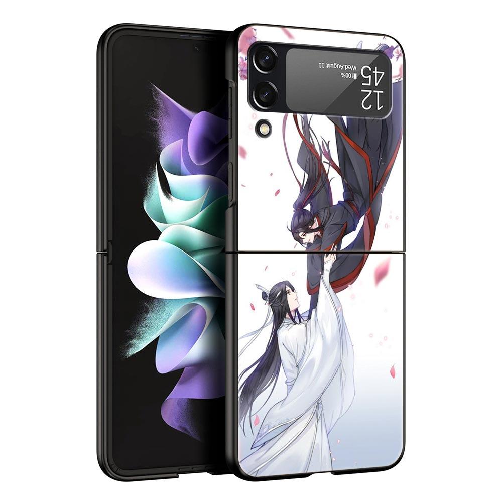 Аниме Мо Дао Цзу Ши Милый Чехол для Телефона Z Flip 4 Для Samsung Z Flip 3 5G Черный Жесткий Чехол Galaxy ZFlip3 ZFlip5 Обложка Складной Роскошный