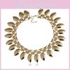 European Fashion Leaf Metal Chain Necklace With Electroplating For Gift And Travel