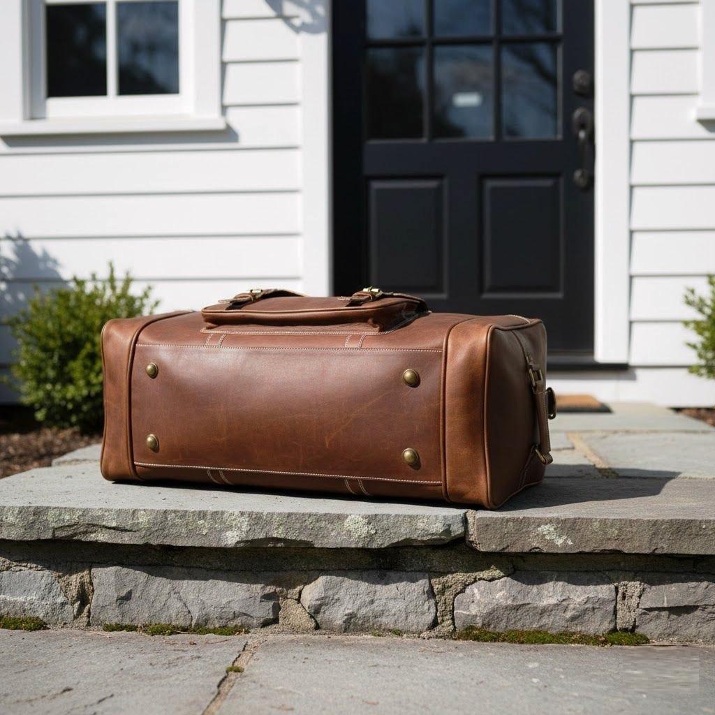 Кожаная спортивная сумка Кожаная дорожная сумка для багажа Сумка для выходного дня, семейная праздничная сумка