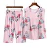 Летний прохладный комплект из двух предметов без рукавов для женщин, 2023: Круглый вырез и принт