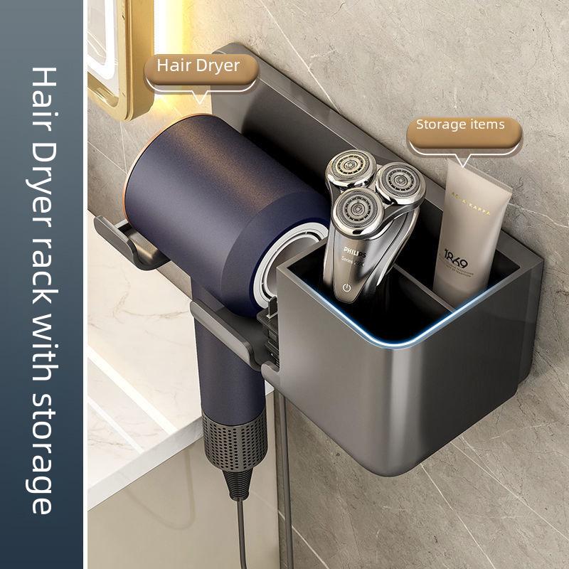 Настенный фен без перфорации и держатель для воздуховода для ванной комнаты