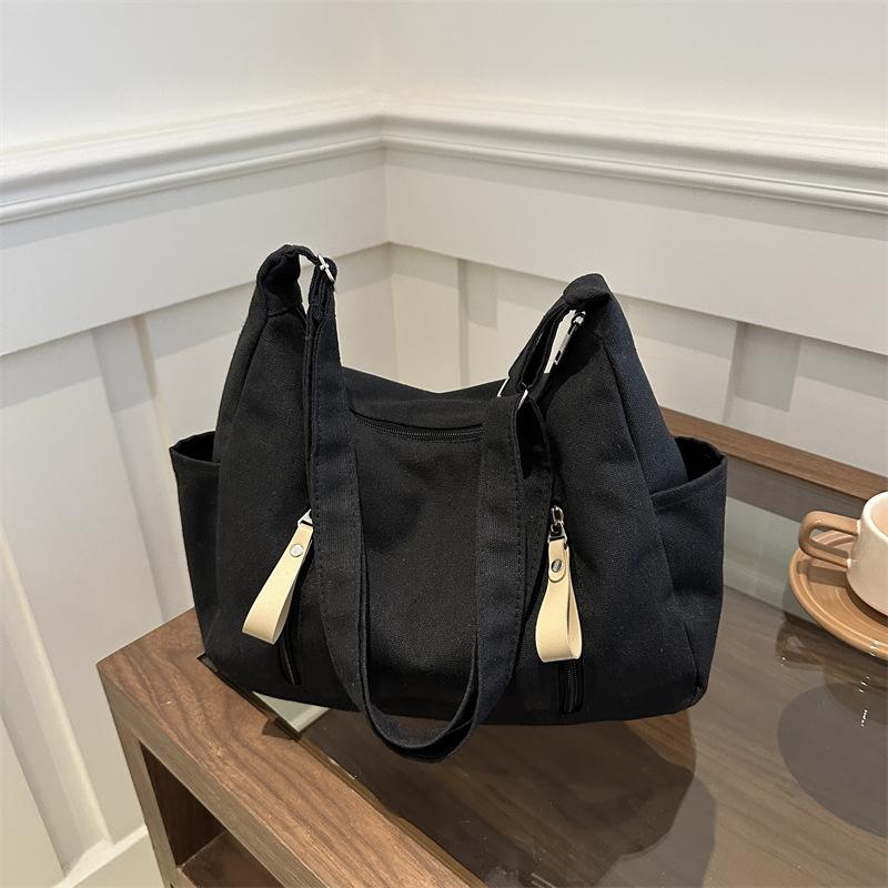 Большая вместительная модная повседневная сумка, весенняя универсальная сумка через плечо и подмышку, простая однотонная сумка-тоут