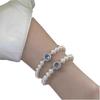 Silver aquamarine pearl bracelet, light luxury niche high-end feel, new popular French-style jewelry