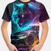 Модная крутая футболка с гоночными машинками и животными для мальчиков, летние повседневные легкие удобные футболки с короткими рукавами, топы, детская одежда для мальчиков