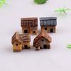 Микро 4 шт. Декорация Деревня Феи Пейзаж Каменные Дома Миниатюрные Миниатюрные Фигурки Домов