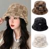 Soft Lamb Winter Bucket Hat Autumn Winter Beanie Cap Casual Plush Fisherman Hat  Women
