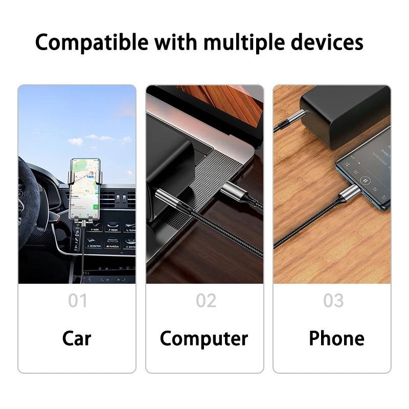 Аудиокабель AUX Type-C USB C на 3,5 мм Jack AUX Шнур Адаптер для Автомобильной Колонки Наушников для Samsung Xiaomi Huawei Конвертер Type-C 6