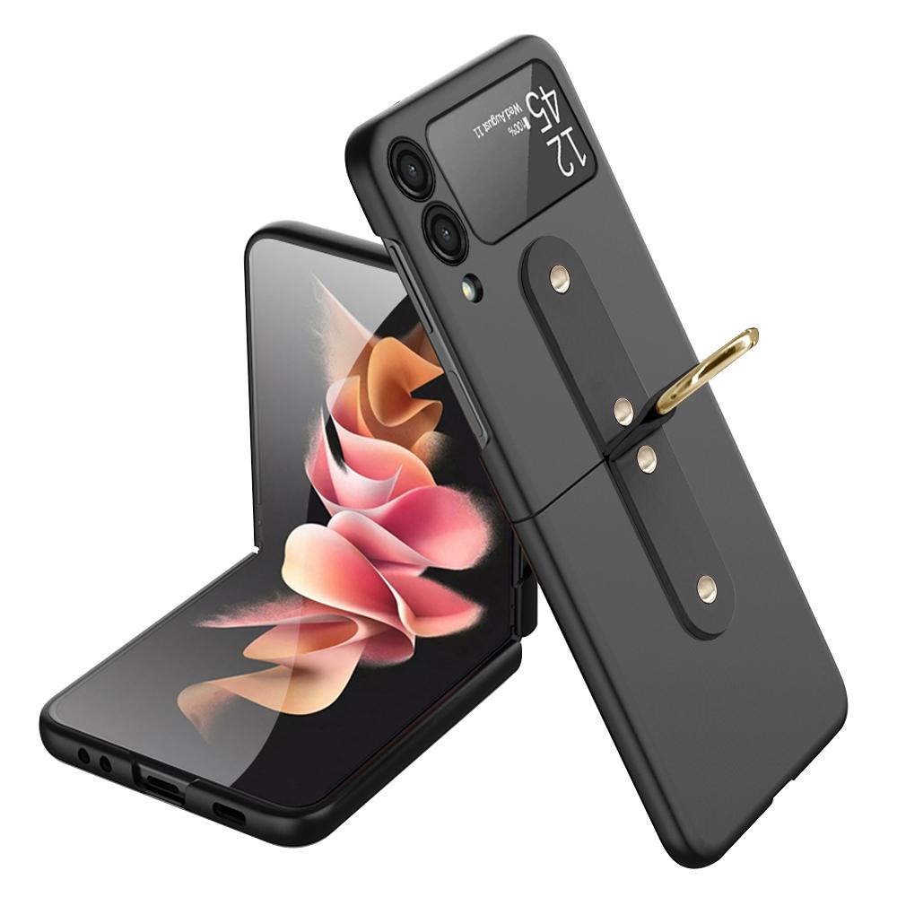 Модный защитный чехол с держателем кольца для Samsung Galaxy Z Flip 3 5g Flip4 Flip 4 Flip3, нескользящие удобные матовые чехлы