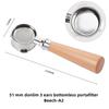 51mm 2 Spout 3 Ears Stainless Steel Coffee Portafilter Filter Holder for Donlim/Petrus/maxim/Derlla Espresso Machine Accessory