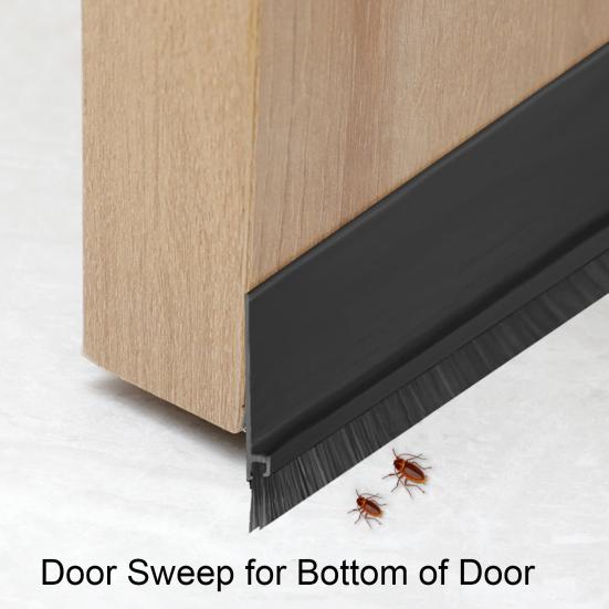 2 шт. дверная щетка для нижней части двери, интегрированная дверная щетка, самоклеящаяся герметизирующая прокладка для защиты от пыли, насекомых, холода и тепла