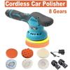 Беспроводная полировальная машинка для автомобиля, 12 В, 8 передач, 380 Вт, литиевая электрическая полировальная машина для ремонта царапин, беспроводная шлифовальная машинка для полировки