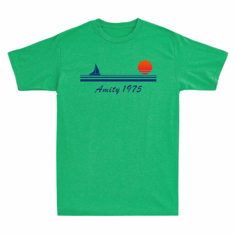 Tshirt Jaws Retro Short Top Sleeve 1975 Amity Cotton Unisexs Tee Island