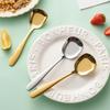 Суповая ложка с квадратной головкой из нержавеющей стали, с плоским дном, против проливания, половник для супа, утолщенная эргономичная ручка, сервировочный прибор для пасты, салата