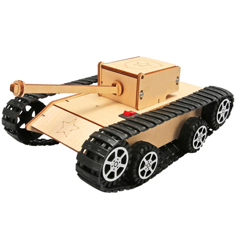 Деревянная 3D-пазл модель танка Сделай сам Научный набор Сборные игрушки Радиоуправляемый танк Физика Электроника Школьный проект Научные эксперименты Игрушки