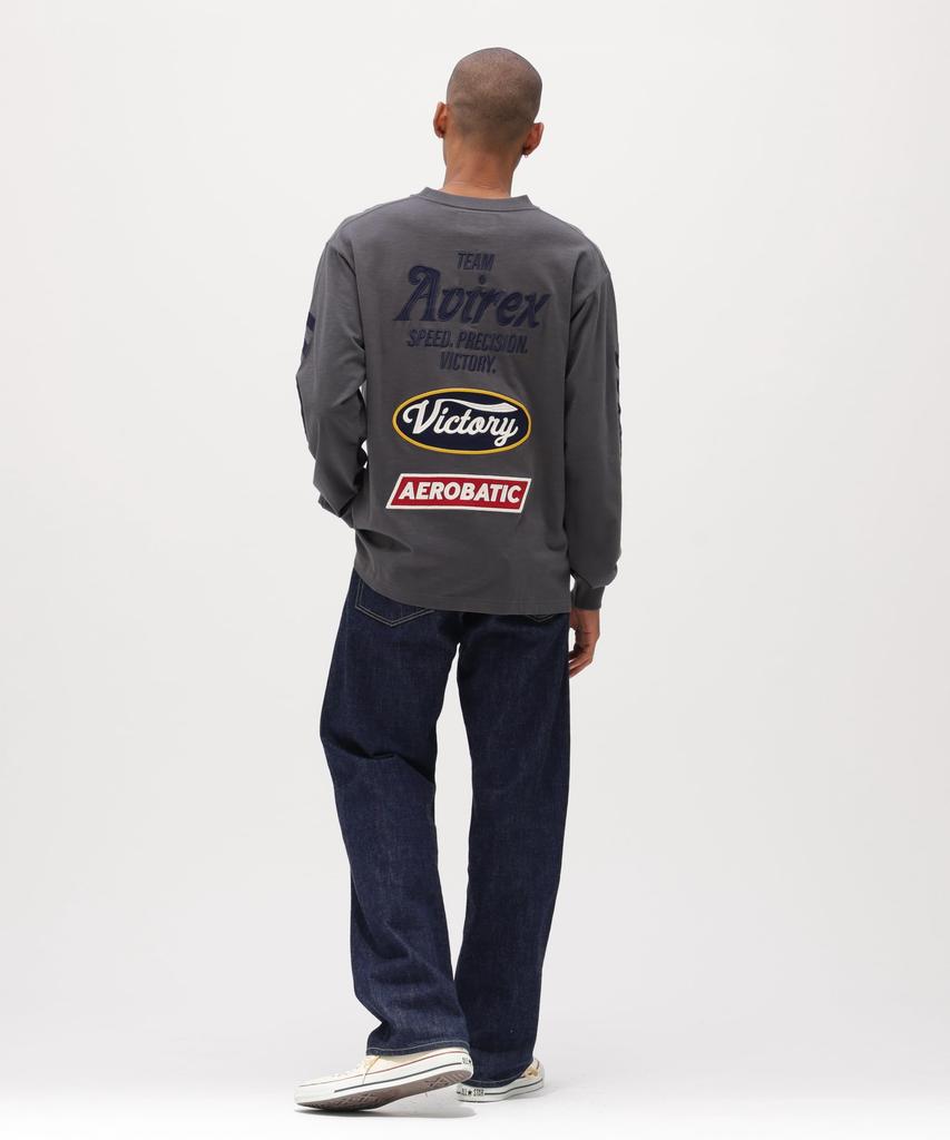 AVIREX A.A.R.C EMBROIDERY L/S T-SHIRT charcoal