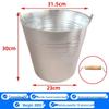 Оцинкованное железное ведро для воды Huahengzhen с деревянной ручкой