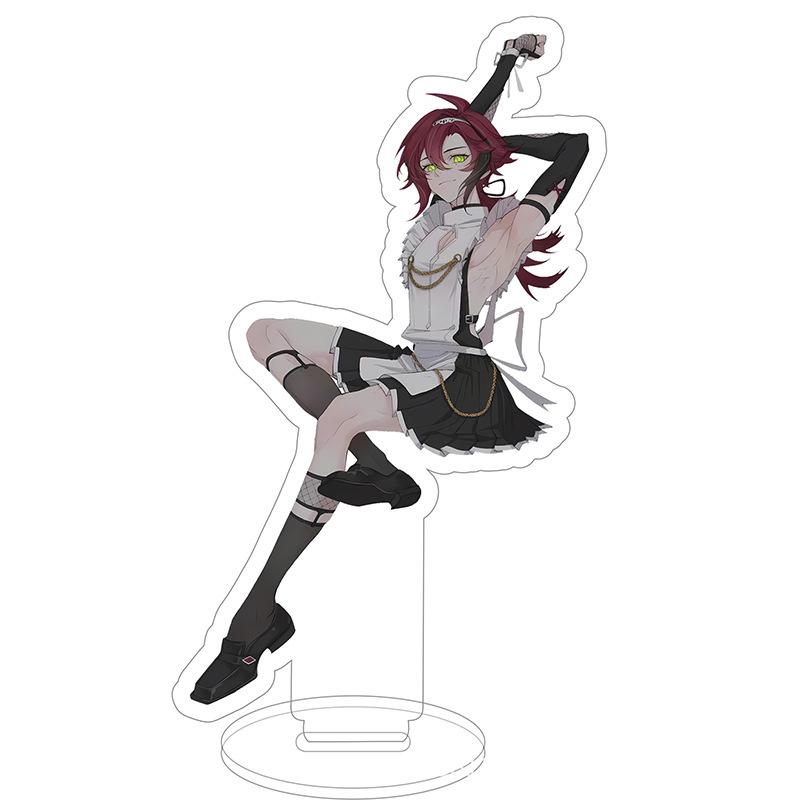 Креативная аниме-фигурка горничной Genshin, ударная подставка, модель, брелок для ключей Venti Xiao Scaramouche Cyno Diluc Dainsleif, вывеска на столе