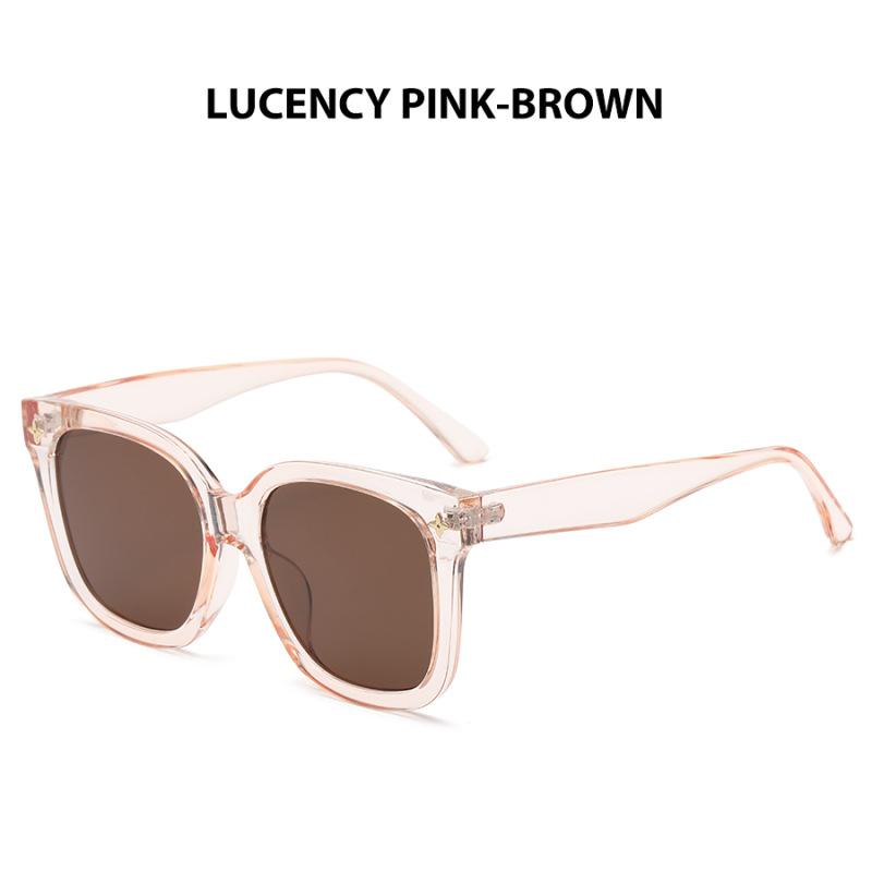 Korean Version of Trendy Black Frame Brown Sunglasses for Women, High-end Ins Internet Celebrity Style Sunglasses for Big Face and Slimming