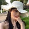 Big Brim Beach Straw Hat French Style Women's Sun Hat Fashion Lace Bow Straw Hat Girls