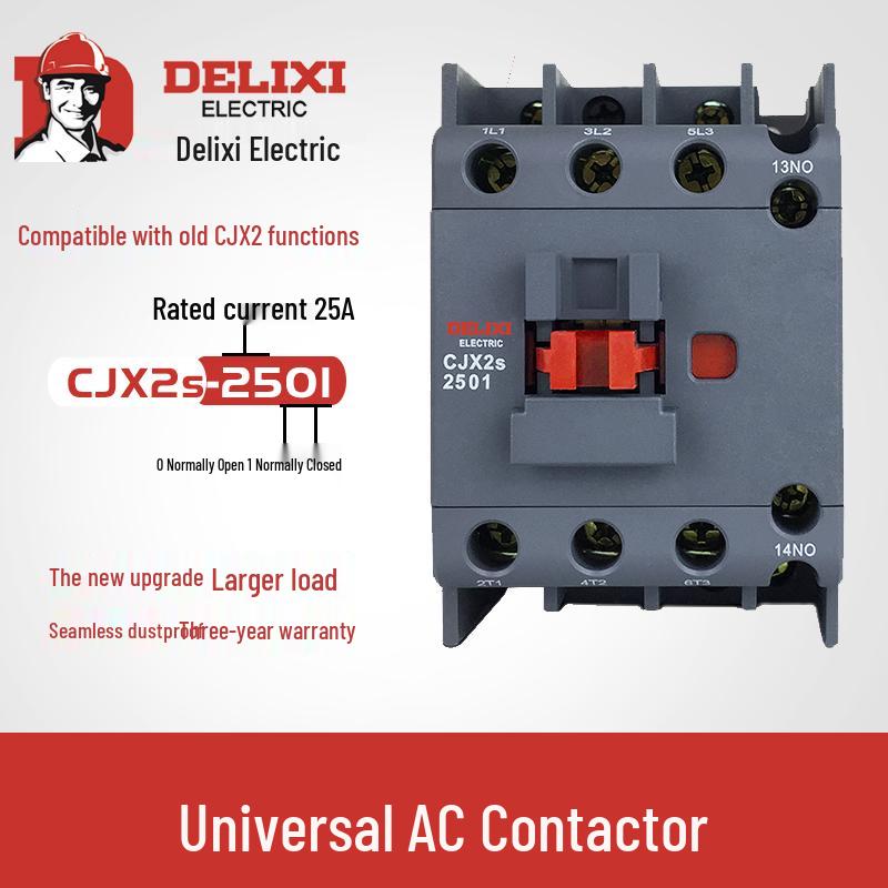 Контактор переменного тока DELIXI серии CJX2s (0910-3210, 220В/380В, 12А)