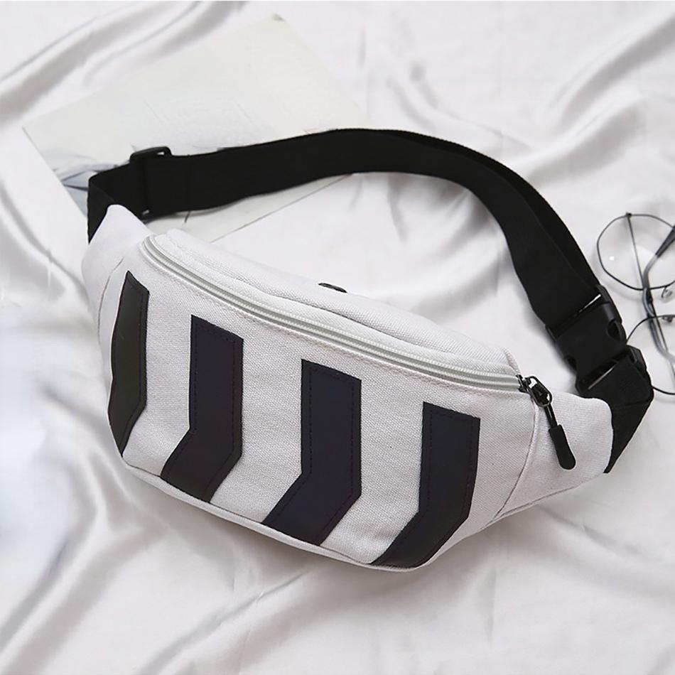 Холщовые поясные сумки унисекс со стрелкой и отражением, парусиновая повседневная сумка через плечо для пары с отверстием для наушников, дорожная поясная сумка для бега