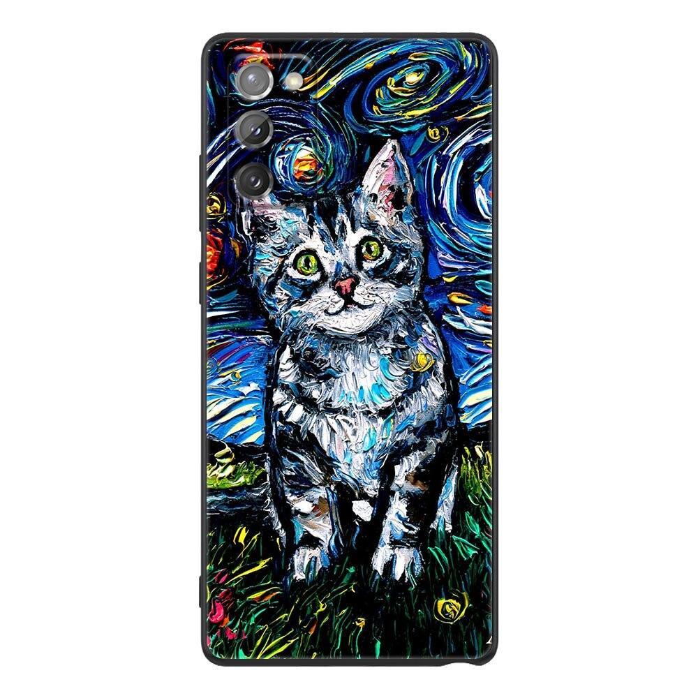 Чехол для телефона Samsung Galaxy M62 M52 M51 M32 M31 M22 M11 F62 F52 F42 F22 F12 Чехлы Кот Ван Гог Звездная ночь картина маслом